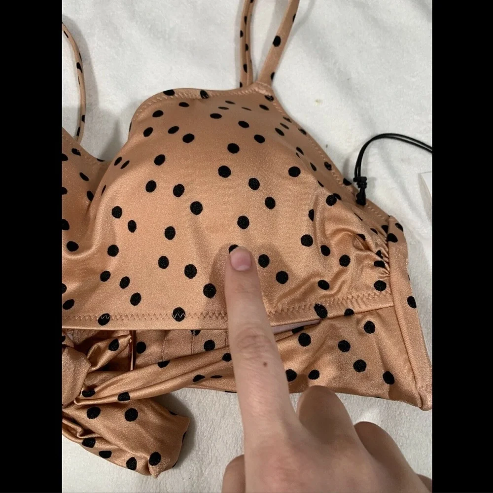 NWT Shade‎ & Shore Polka Dot Wrap Bikini Top [ 34B ] + Cheeky Bottoms [ Medium ]